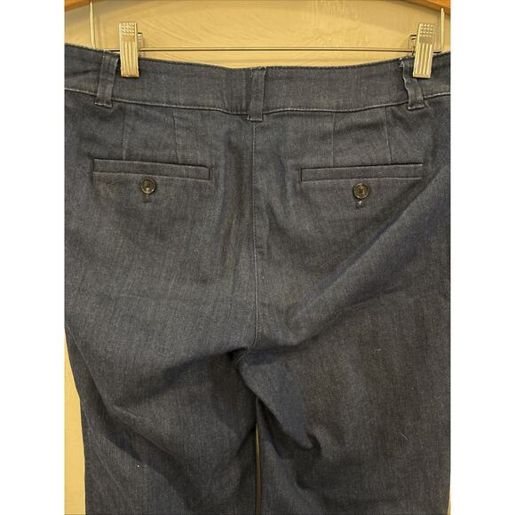 LOFT Women’s The Wide Leg Dark Wash Denim Jeans Size 4 Ann Taylor Boho Stretch  - Picture 7 of 7